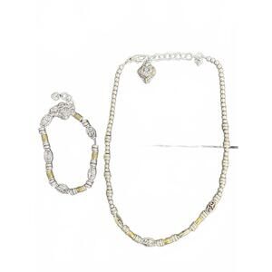 Brighton Pompeii Collar of Hearts Necklace and Matching Bracelet Set